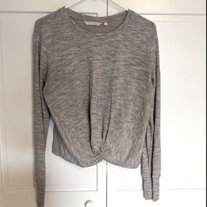 Athleta Twist Front Gray Shirt
